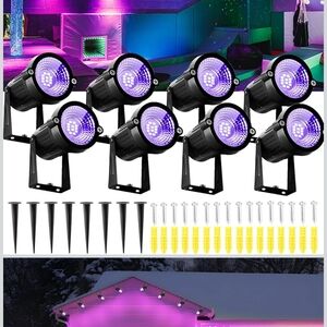 8 Pack Waterproof Black Light With Plug Switch And 5ft Cord